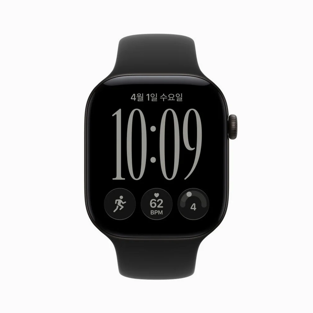 애플 애플워치 12 GPS 알루미늄 블랙, 46mm, 블랙 스포츠 밴드(M L) 상세 이미지 5