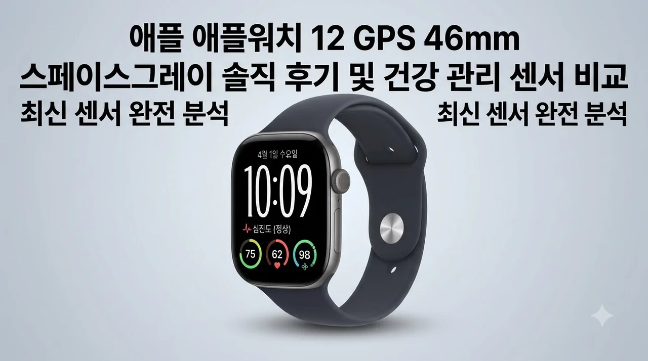애플 애플워치 12 GPS 46mm 스페이스그레이 솔직 후기 및 건강 관리 센서 비교