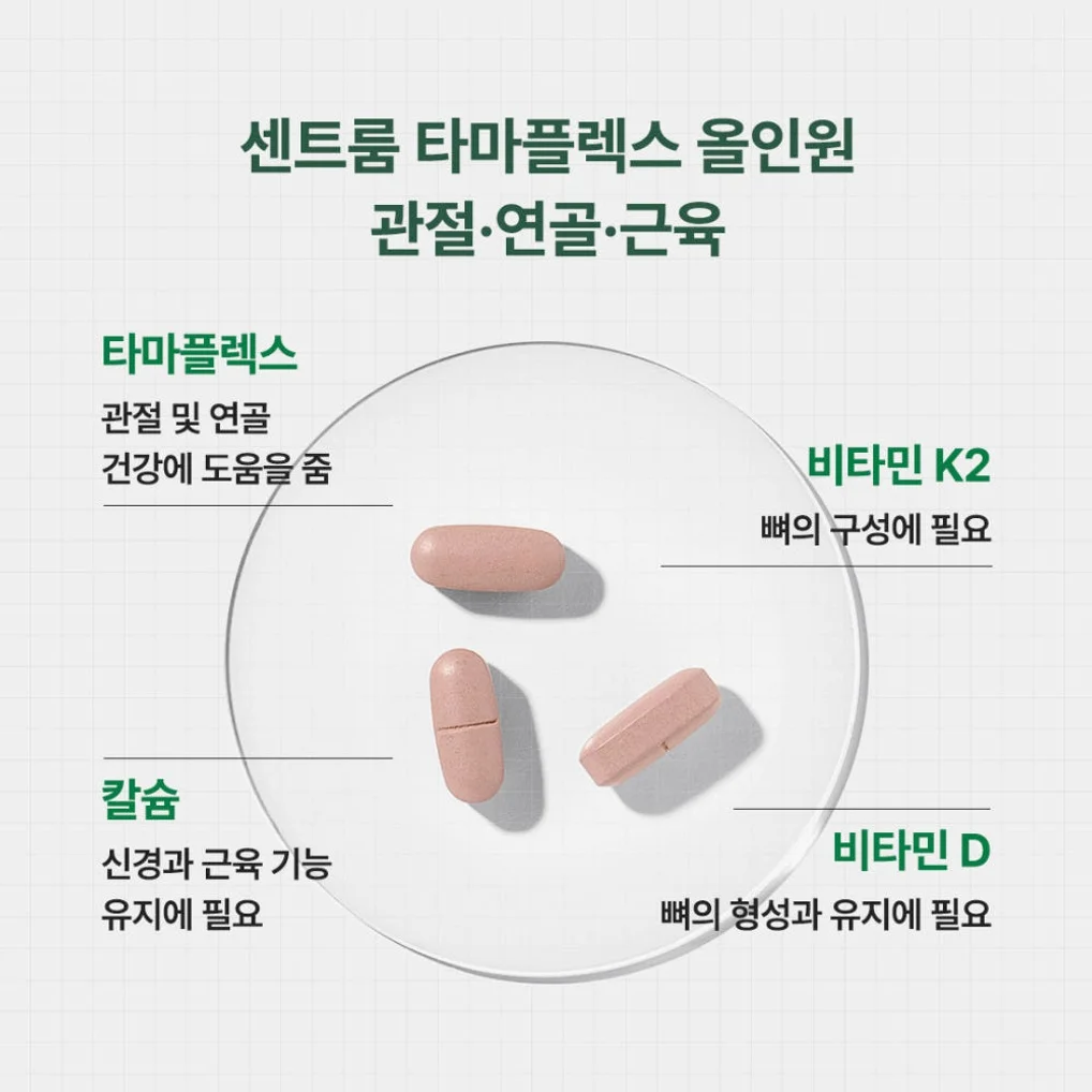 센트룸 타마플렉스 올인원 관절·연골·근육  타마린드강황주정추출복합물 30정, 4개 [원산지:국산] 상세 이미지 4