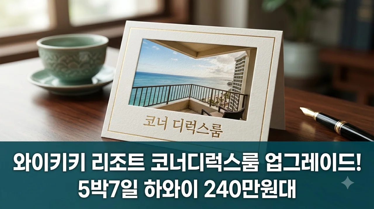 하와이 5박7일 240만원대 와이키키 리조트 코너디럭스룸 업그레이드