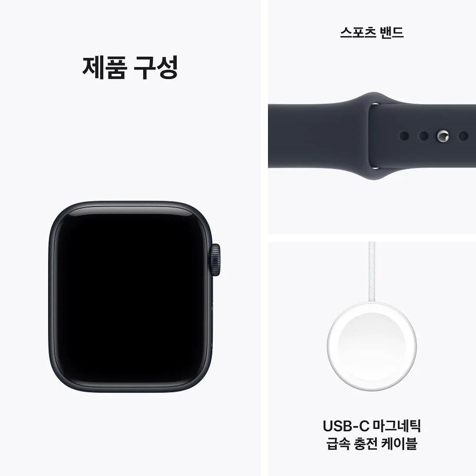 (5% 할인) 애플 애플워치 SE 3 GPS 알루미늄 케이스 미드나이트, 44mm, 네이비 블루 스포츠 밴드(M L) 상세 이미지 4