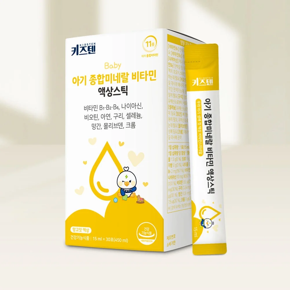 키즈텐 아기 유아 종합 미네랄 영양제 멀티 비타민 망고맛 시럽 액상스틱 30포, 4개 상세 이미지 5