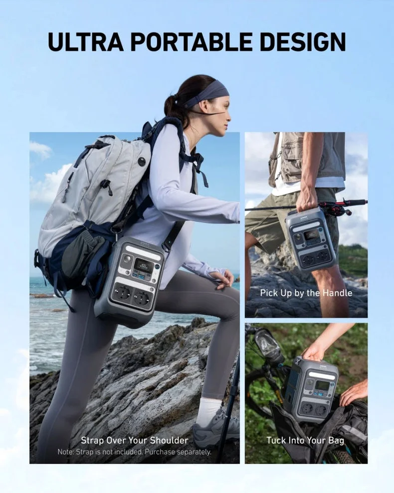 ANKER SOLIX C300 휴대용 발전소 LiFePO4 태양광 다크그레이 유럽표준 300W~500W 상세 이미지 3
