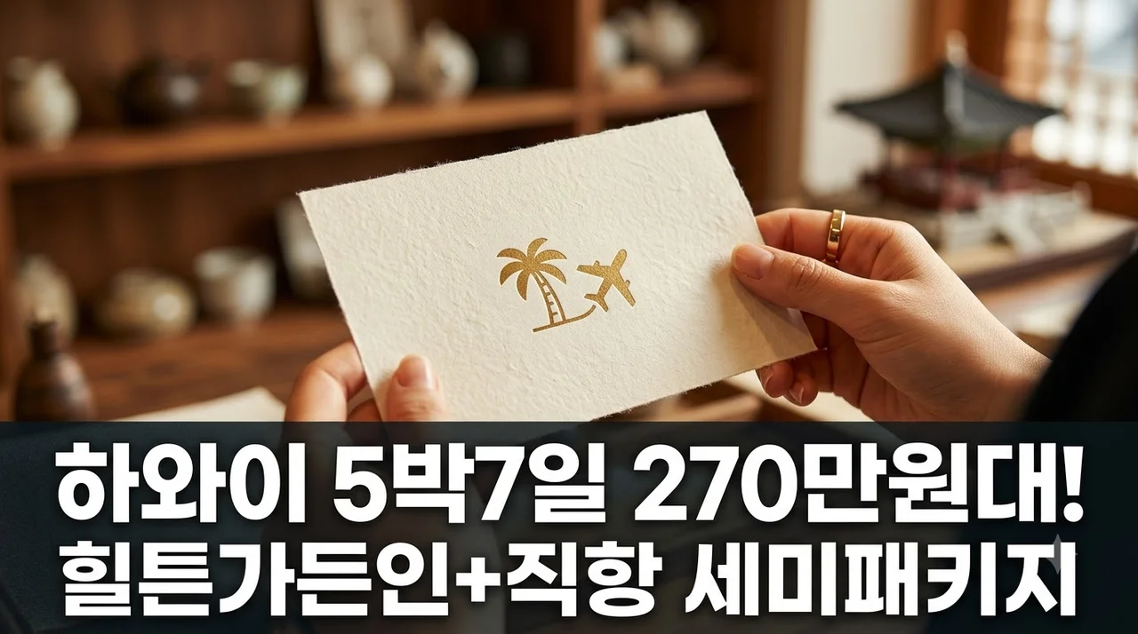 하와이 5박7일 270만원대! 힐튼가든인+직항 세미패키지