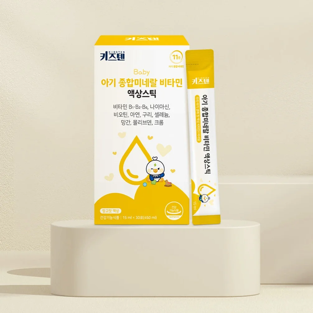 키즈텐 아기 유아 종합 미네랄 영양제 멀티 비타민 망고맛 시럽 액상스틱 30포, 1개 상세 이미지 4