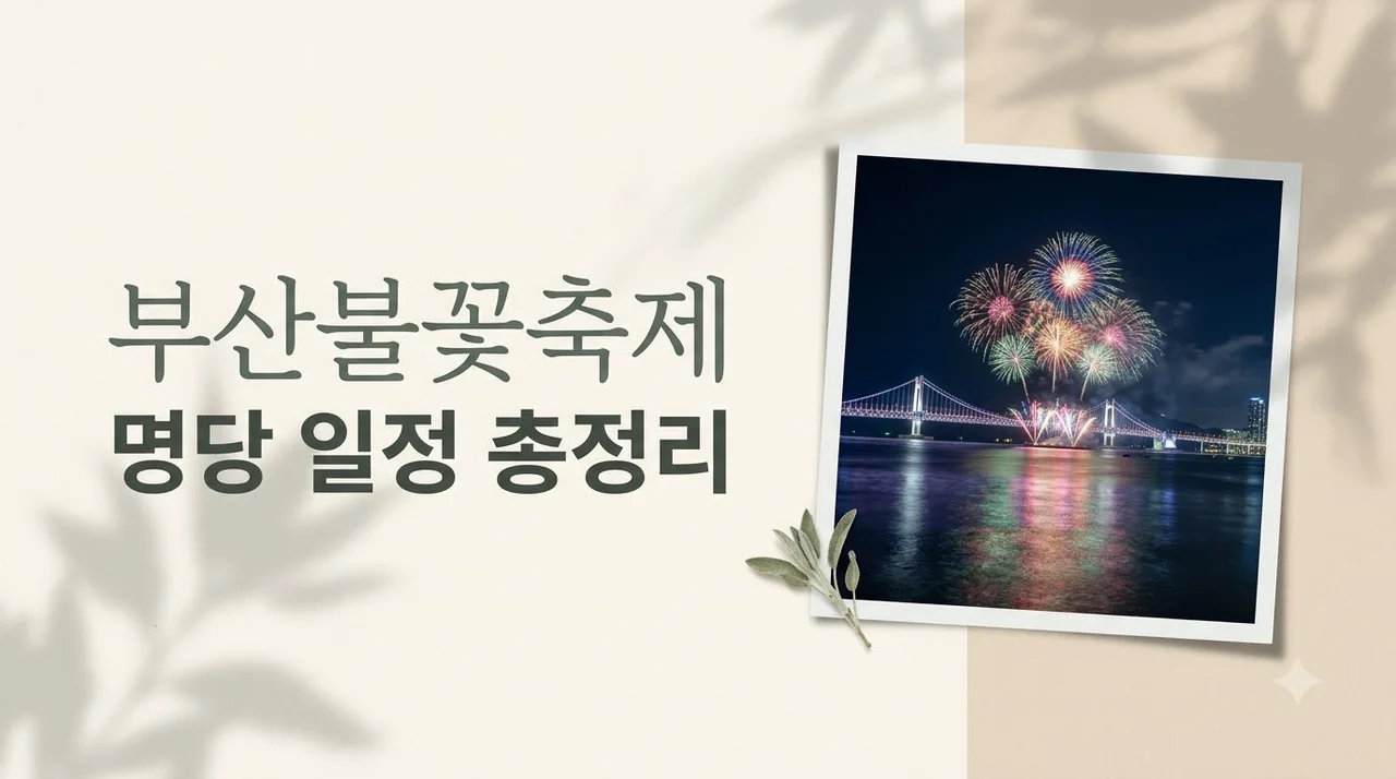 부산불꽃축제 2026 명당 자리 추천 및 일정 총정리