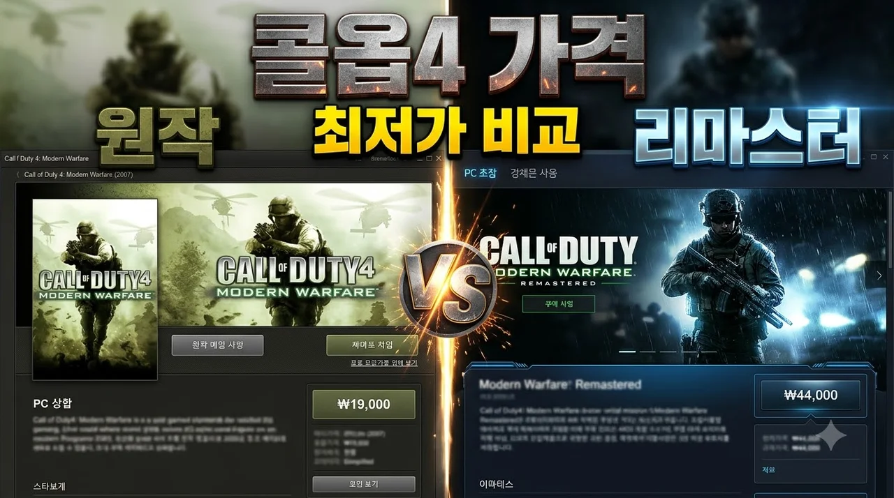콜오브듀티4 가격 플랫폼별 비교 및 최저가 구매 팁 완벽 정리