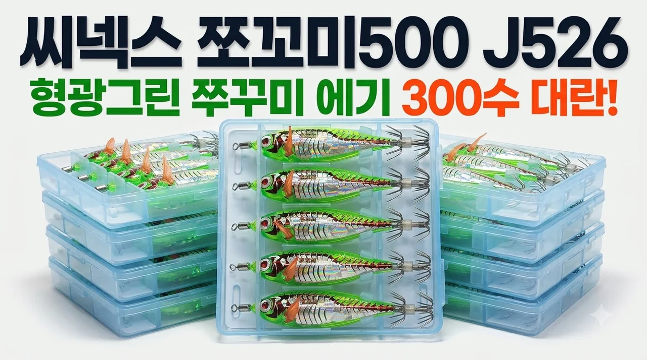 씨넥스 쪼꼬미500 J526 형광그린 쭈꾸미 에기 300수 대란