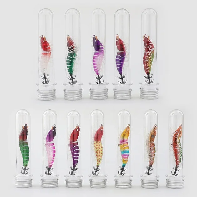 쿠루마 야광 리얼 쉬림프 생새우 에기 새우 심해 갑오징어 한치 쭈꾸미 60mm 레인보우 상세 이미지 3