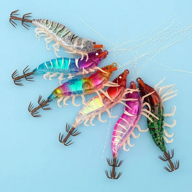 쿠루마 야광 리얼 쉬림프 생새우 에기 새우 심해 갑오징어 한치 쭈꾸미 60mm 레인보우 상세 이미지 5